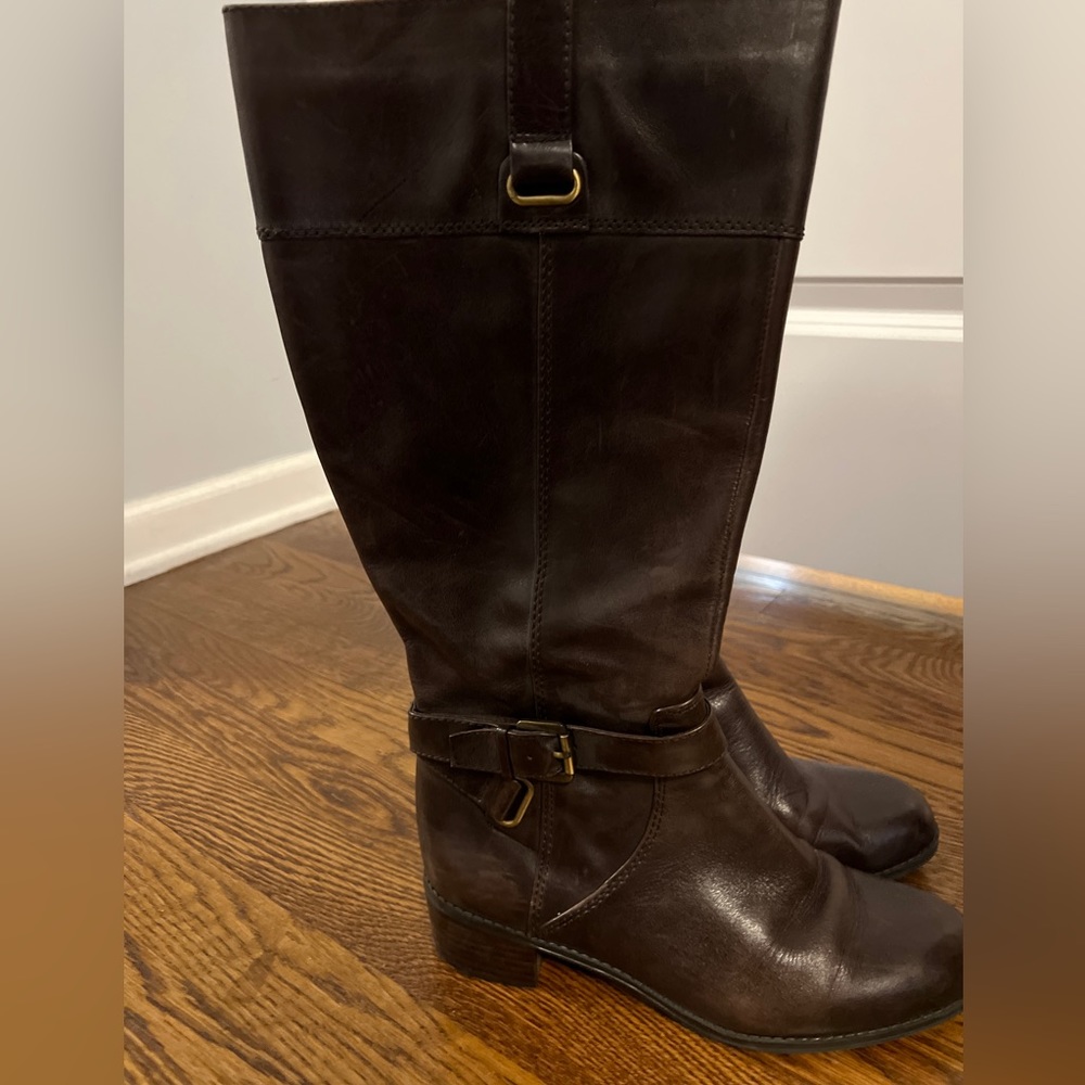 Riding boots. 7 1/2 wide calf. Dark brown